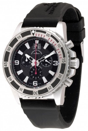Zeno-Watch Basel Professional diver Automatic Chrono Big Date black+red 46 mm 6478-5040Q-s1-7