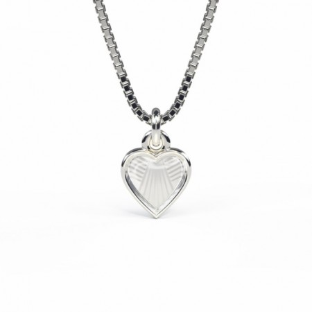 Halssmykke i sølv - Hvitt hjerte
