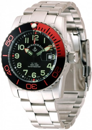 Zeno-Watch Basel Airplane diver 45 mm Automatic Numbers, black/orange 6349-12-a1-5M